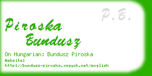 piroska bundusz business card